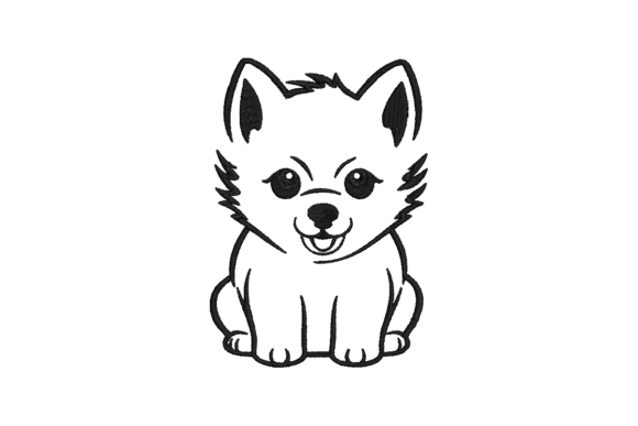 Cute Dog Embroidery Design