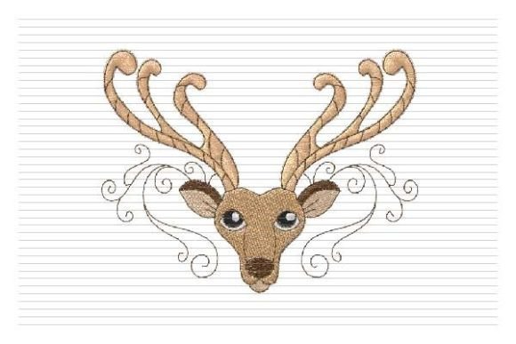 Cute Reindeer Embroidery Design